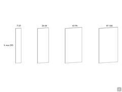 Decorative wall panel Lounge - the various widths available, all 'made to measure' to the centimetre as well as the height