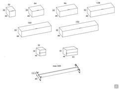 Base unit with drawers and deep drawer - Models and Measurements