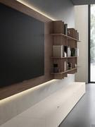 Royal TV paneling matched to the module with shelves, made to match the back panel