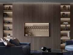 The Lounge shelves incorporated on the sides of the bar unit - a functional addition