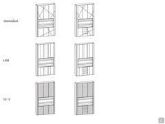 Lounge living room cupboard with central compartment - Front types