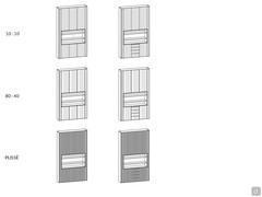 Lounge living room cupboard with central compartment - Front types