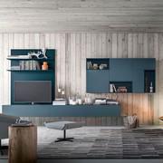 Plan Scacco matt lacquered open element in Night Blue colour