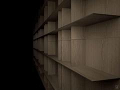 Royal wall panelling in open-pore oak - shelves and dividers feature black plywood edges