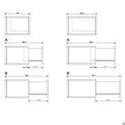 Plan living room cabinet with big drawers - standard partial extension (A) or full extension (B)