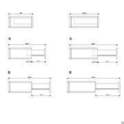 Plan cabinet with big drawers - standard partial extension (A) or full extension (B)