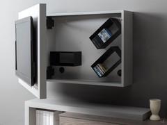 Detail TV holder container internally equipped with metal box CD and DVD holder. Pierced back that lets you freely place hang the box.