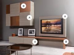 Diagram Part A and Part B to choose the finishes of this wall unit. Ash oak finish not available