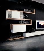 Horizontal wall unit with sliding door 