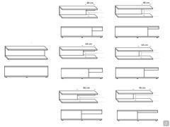 Open floor plan cm 192 - width available for recessed base cm 48, 64 or 96