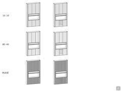 Lounge bar unit for a modern living room - Types of front panels available