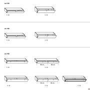 Measurements of the Plan drop down door cabinet (Width cm 144 - 160 - 192)