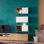 Plan drop down wall cabinet in white matt lacquer