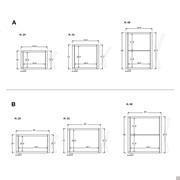 Plan wall unit with drop down door - Specific measurements of the internal sections: A) wall units d.34.4 cm B) wall units d.44 cm