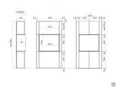 Wall system with Lounge illuminated decorative wall niche - Specific measurements: cm 122,5