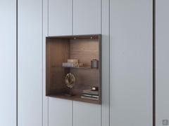 Lounge illuminated niche wall unit combined with Zenit Lounge hinged modules