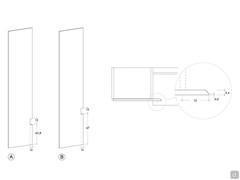 Cantilevered fronts with recess - Dimensions Specifications in the two versions: A) TV door B) home office