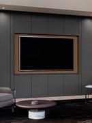 lounge living room wardrobe with TV compartment matte lacquered with 10:10 decorations. The TV compartment is metallic lacquered in Brass