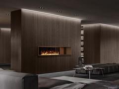 Double-sided partition cabinet with fireplace Lounge 