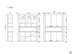 Lounge open compartment - Specific measurements mod. with 3 doors: cm 170,5