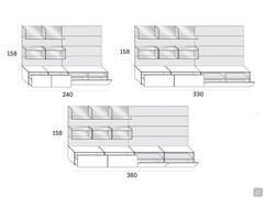 Drawings and measurements of the Replay 04 glass shelf wall unit