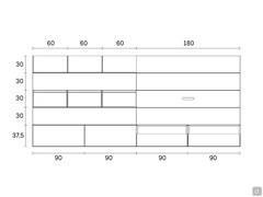 Replay 04 wall unit - Measurements of individual elements of 360 cm composition C