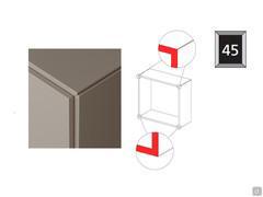 Structure with 45° cut provided for upper corners only