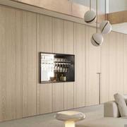 Storage wall consisting of lounge bar compartment and wardrobe columns