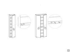 Lounge cupboard column - mandatory push-pull shelf