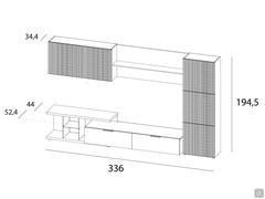 Drawing and specific measurements of the Plan 38 wall unit system