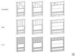 Lounge storage wall system - Type of fronts