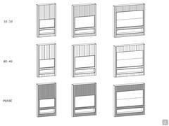 Lounge storage wall system - Type of fronts