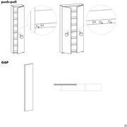 Lounge storage wall system - Push-pull or Gap handle opening