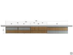 Wall Equipment FreeHand 13: Diagram of the widths and depths of the 480 cm model, with top view