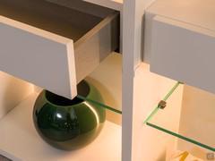 Detail of the drawer inside the display case, which is 13 cm high and ideal for optimising the volume of the Way 28 wall