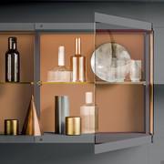 Detail of open Plan Glass wall unit