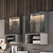 Plan Glass wall units with internal lighting