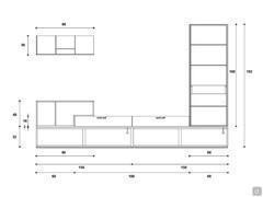 Storage wall Replay 05 - Dimensions of individual elements of the composition