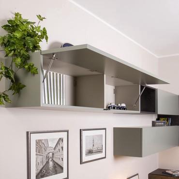 Plan wall unit with flap door