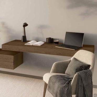 Royal wall-mounted desk with built-in drawer