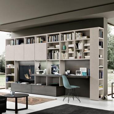 Wall system with integrated writing desk Way 24