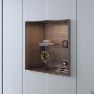 Lounge illuminated niche wall unit