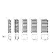 Dimensions de l'armoire avec bibliothèque d'extrémité pour compositions à charnières larges