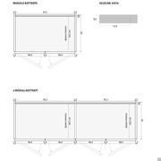 Armoire à portes battantes avec bandes verticales en contraste Slice Player - Dimensions spécifiques et sections des portes