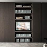 Armoire avec bibliothèque pour compositions articulées Joueur dans le modèle avec compartiment TV, complet avec passe-partout rectangulaire en aluminium