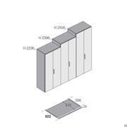 Dimensions spécifiques de l'armoire Alaska avec profondeur de 62,2 cm