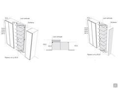 Armoire ouverte avec bibliothèque Pacific - Schémas et Dimensions 