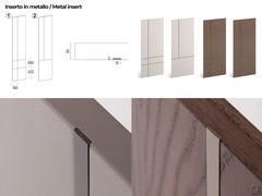 Lounge élément terminal avec compartiments ouverts - Finition déco avec "Insert en métal" l.10 mm et ép.2 mm ("version 1" avec n.2 horizontaux + n.1 vertical ou "version 2" avec n.1 horizontal + n.1 vertical)