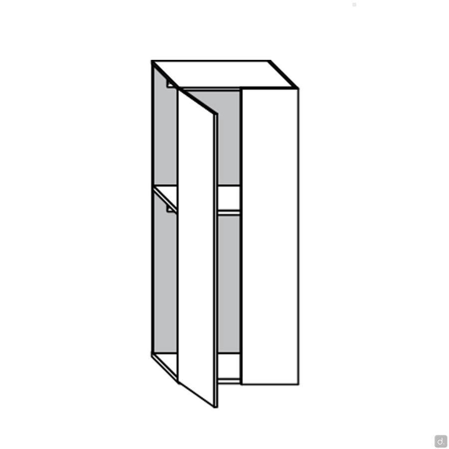 Module terminal fermé Wide pour armoires à portes battantes, peut également être combiné avec un module coulissant pour des compositions d'angle spéciales