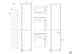 Schéma de perçage à l'intérieur du module terminal fermé de P.61.2 cm